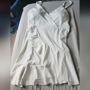 Halara white dress with separate shorts